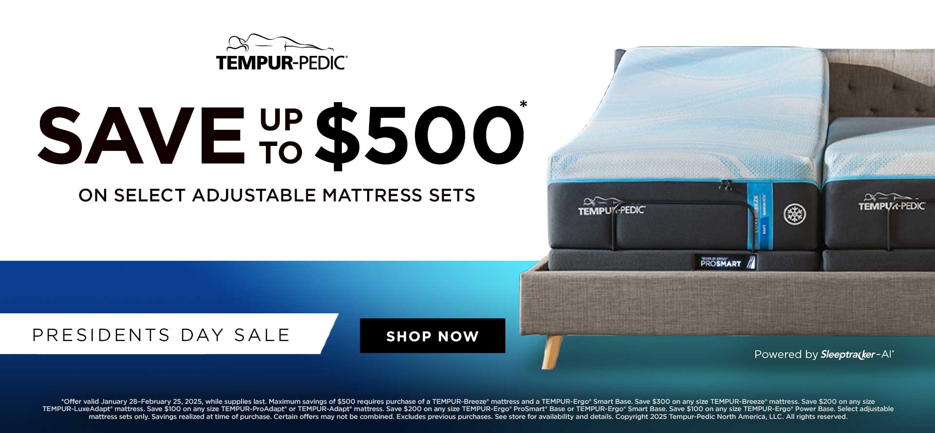 Save up to $500 on Select Tempur-Pedic Adjustable Mattress Sets at Woodstock Furnture & Mattress Outlet!